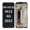 Samsung Galaxy SM-M135 (M13 4G-2022) LCD touch screen with frame (Original Service Pack) [Black] S-942